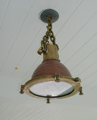Vintage cargo copper fluted hanging nautical light-medium fox