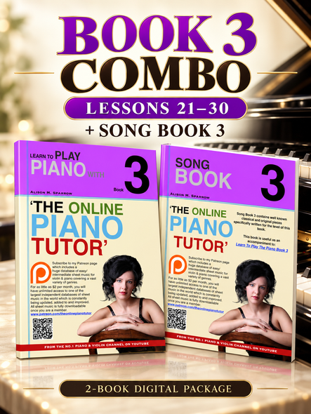 Learn to Play the Piano Book 3 combo with Lessons 21 to 30 and Song Book 3
