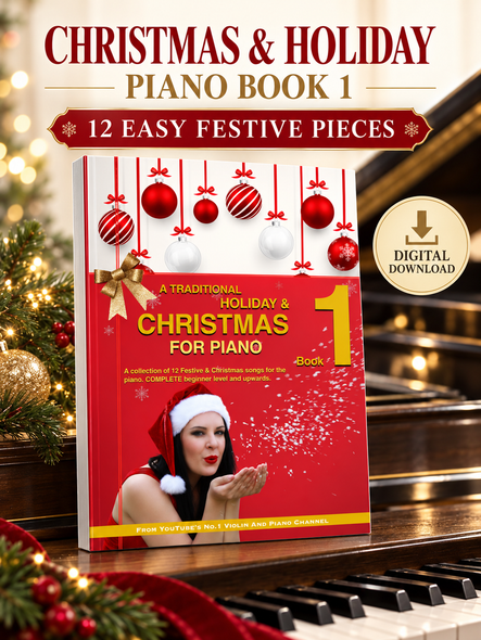 Traditional Christmas and Holiday Piano Book 1 with 12 easy festive piano pieces