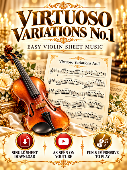 Virtuoso Variations No.1 easy violin sheet music single-page download