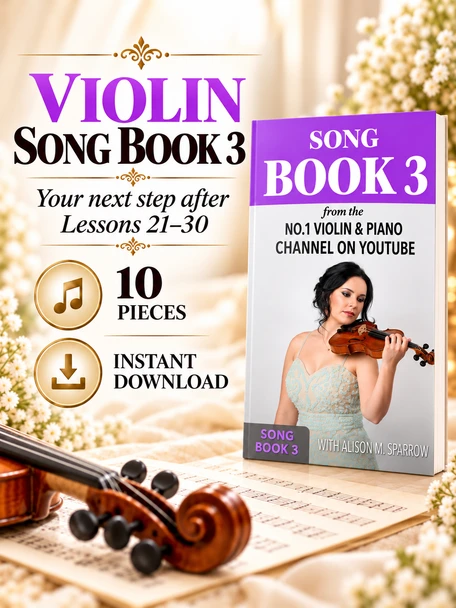 Violin Song Book 3 PDF with 10 pieces following Lessons 21 to 30