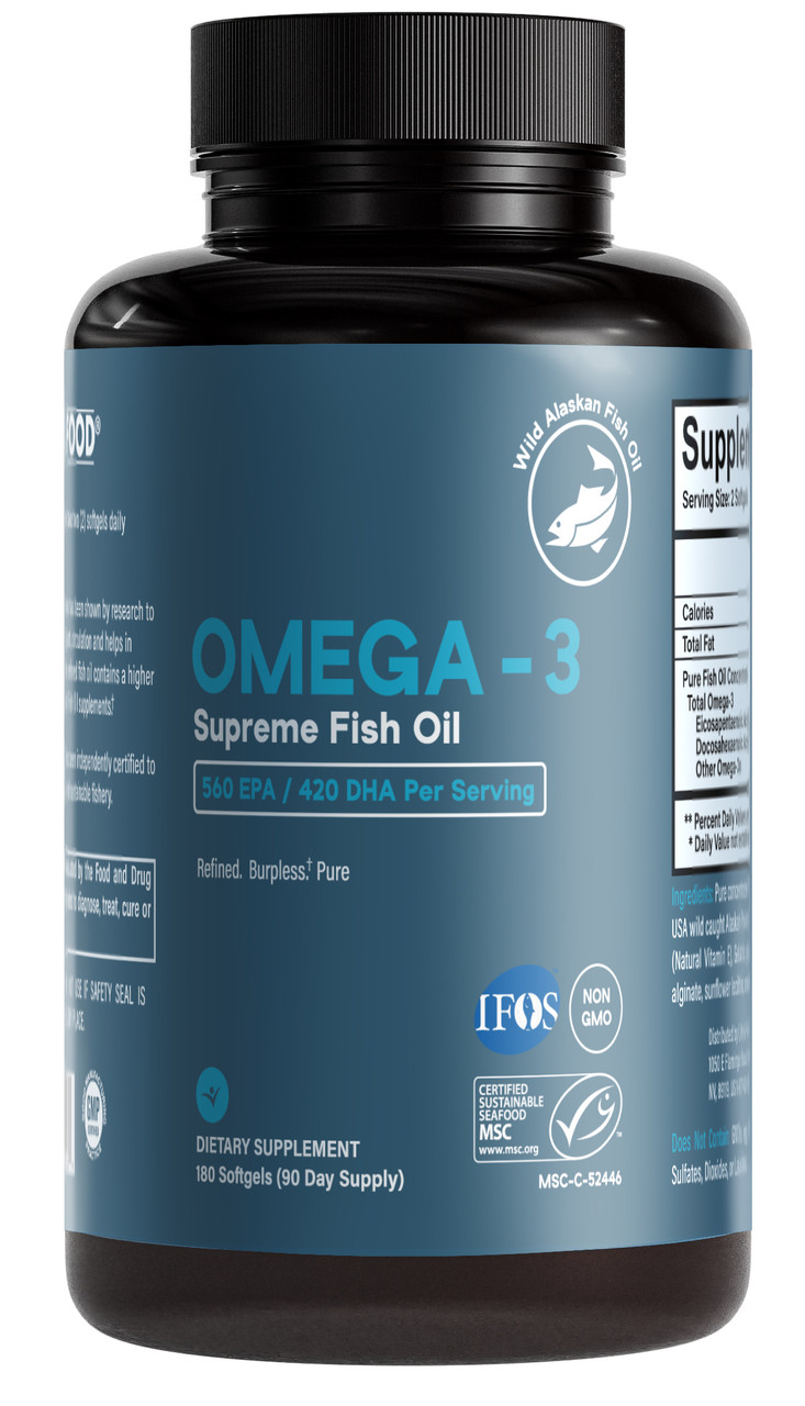 Omega-3 Supreme 1400 mg Wild Alaskan Fish Oil | IFOS + MSC