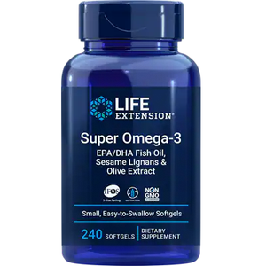 Super Omega-3 EPA/DHA Fish Oil, Sesame Lignans & Olive Extract, 240 easy-to-swallow softgels Super Omega-3 EPA/DHA Fish Oil, Sesame Lignans & Olive Extract, 240 easy-to-swallow softgels