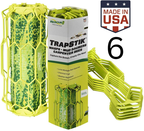RESCUE! TrapStik for Wasps, Mud Daubers, Carpenter Bees - 6 Pack