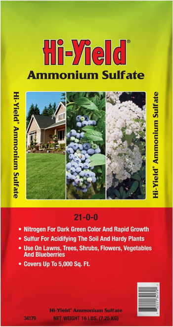 The Ammonium sulfate supplement provides Nitrogen for a dark green color and rapid growth of plants.
Great for Blueberries but can also be used on lawns, trees, shrubs, flowers and vegetables.
Adds Sulfur to acidify high alkaline soils and soils with higher pH levels.
This 20 lb. bag of Ammonium Sulfate can treat up to 5,000 sq. feet.
Application varies by plant type and size. See label for application instruction.
› See more product details
