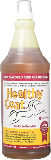 Healthy Coat Feed Supplement For Horses: Gallon. Skin, Coat, Body Condition, Performance, Allergies, Immune System, Hoof, Joint, Omega 3 & 6 Fatty Acids.