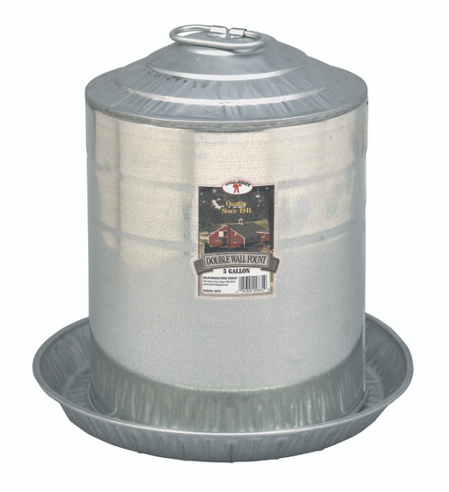 5 Gallon Double Wall Metal Poultry Fount
