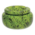 FUJIMA ASHTRAY GREEN LEAVES MOROCCAN CERAMIC - A280