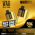Gold Bar Max Nixodine Disposable Kit (50000 Puffs) - Buy 1 Get 1 Free