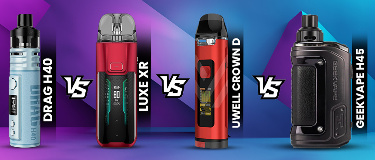 Drag H40 vs Luxe XR vs Uwell Crown D vs GeekVape H45