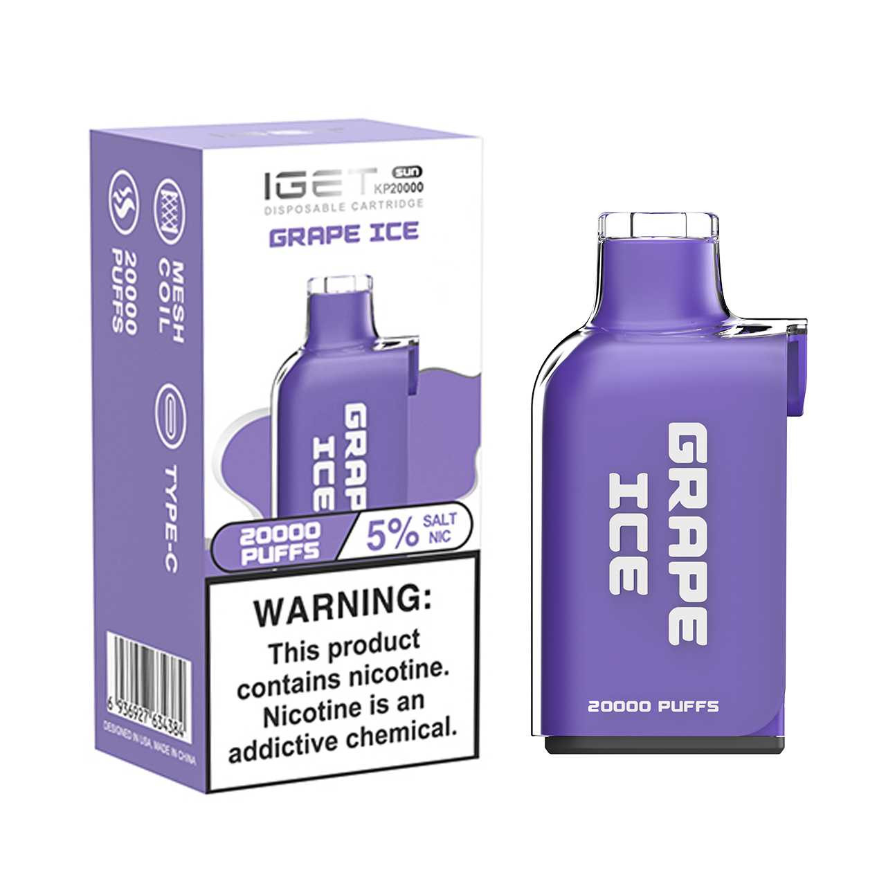 elfbar elfa kaufen K5000 Vape IGET Bar Plus Grape Peach Ice Kit main image 0