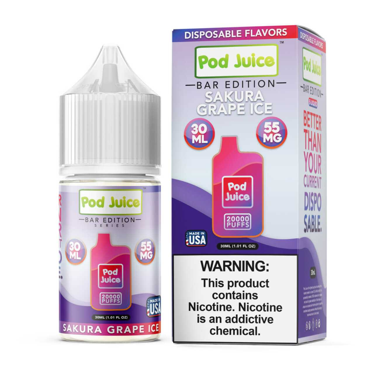 Pod Juice PJ 5000 Sakura Grape Ice TFN E-Juice 30ml