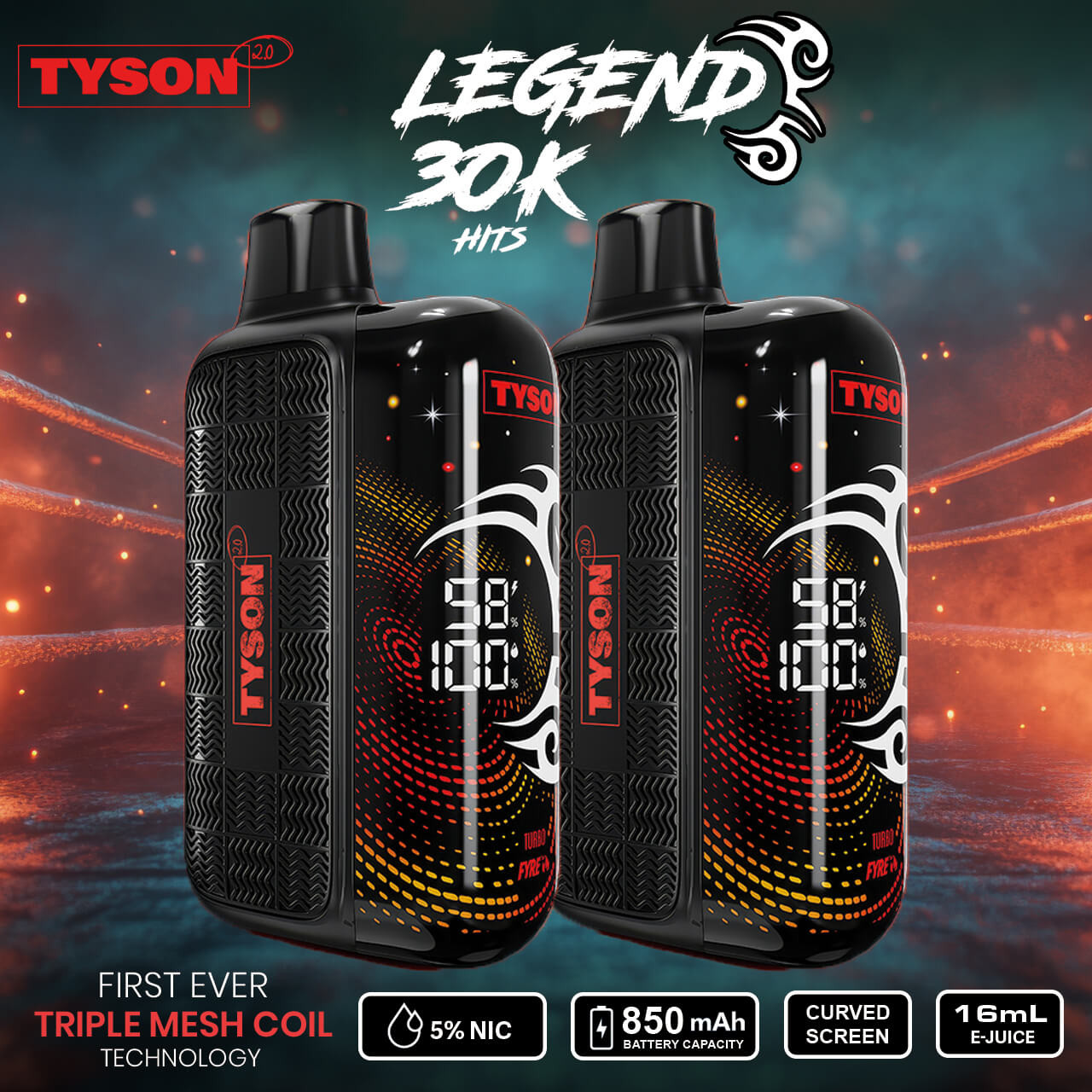 Tyson 30k Vape Flavors TYSON 2.0 LEGEND 30K DISPOSABLE VAPE Tyson 2.0 Heavy  Weight Flavors Vape papa