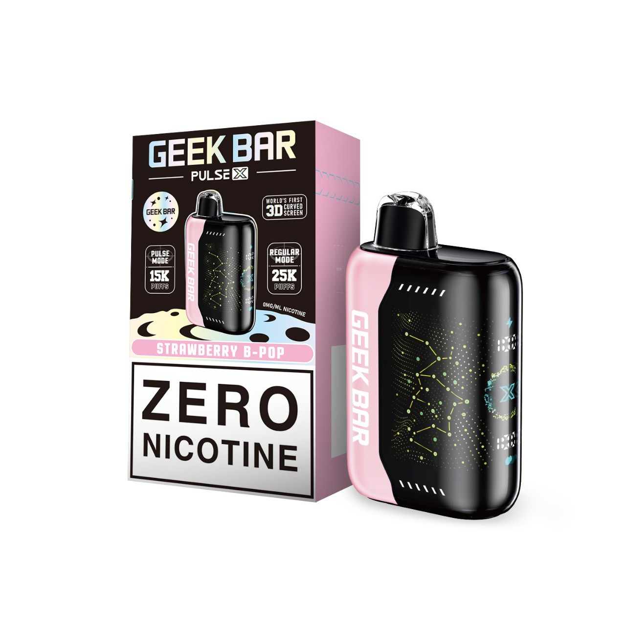 geek bar flavors strawberry b pop Geek Bar Pulse X Zero Nicotine Disposable
