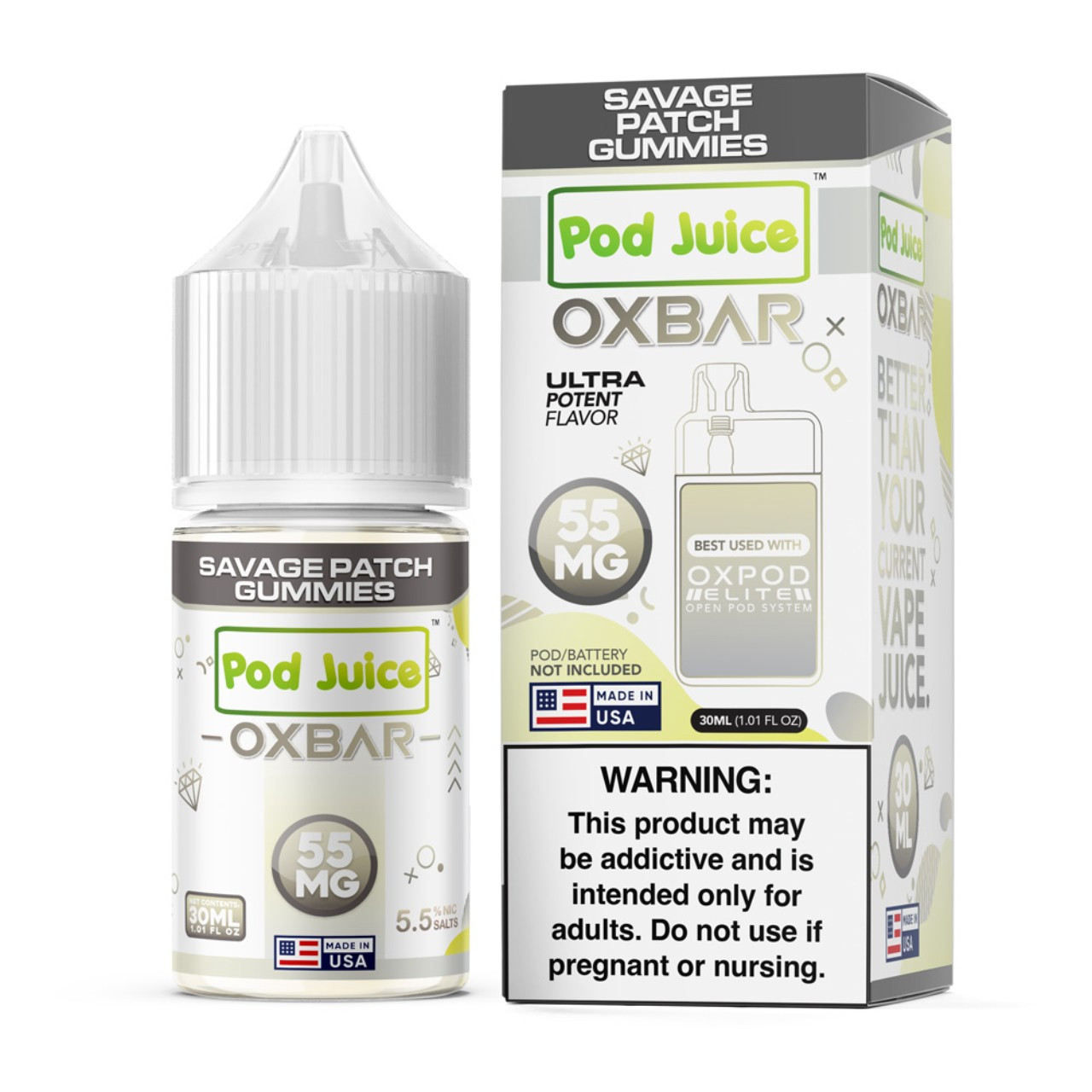 Pod x Oxbar Juice Salt Savage Patch Gummies TFN E-Juice 30ml