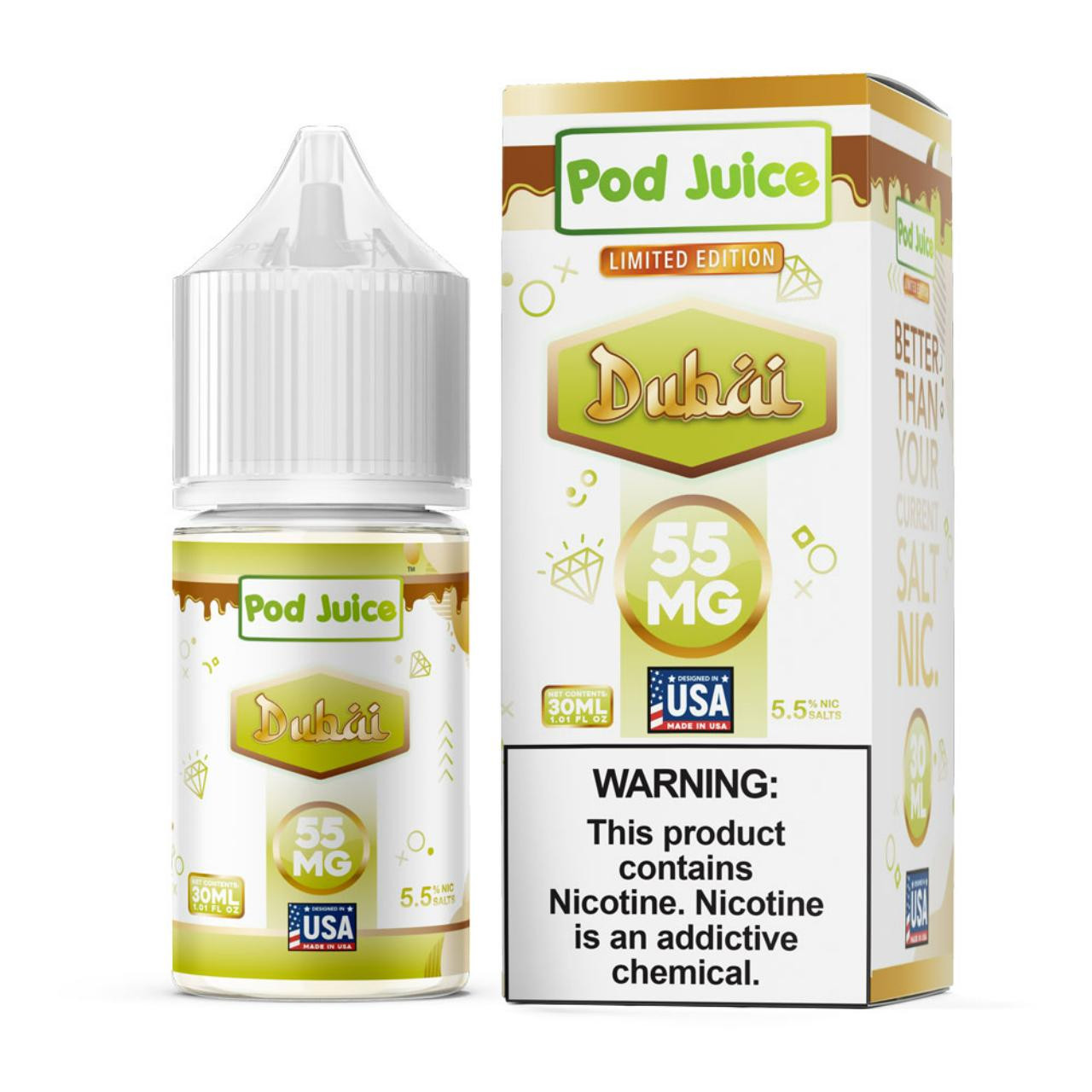 Pod Juice Salt Dubai Tobacco Free Nicotine E-Juice 30ml Online