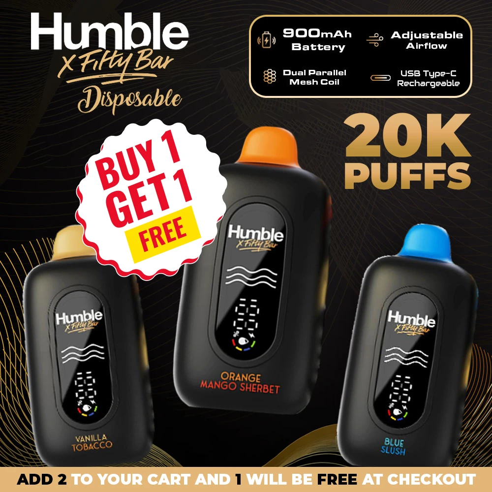fifty bar vape 20k Humble x Disposable – 20,000 Puffs of Premium VAPORESSO Xros 5 Pod SmartPace mode Kit Colours:Lake Green