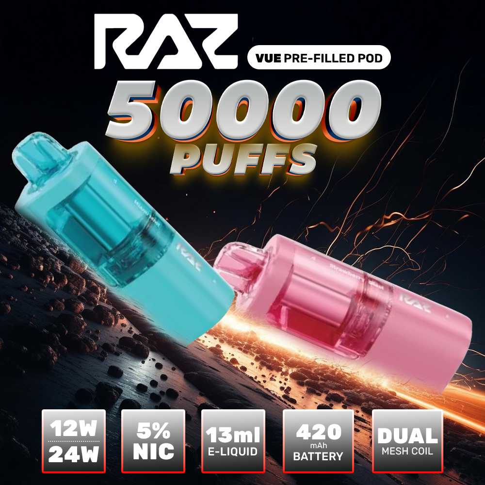 how long does a raz vape last RAZ Vue 50K Disposable Pod 13ml 5% main image 0