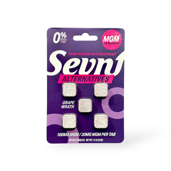 SEVN MGM Kratom Extract Tablets 100MG - 5CT Grape Wrath