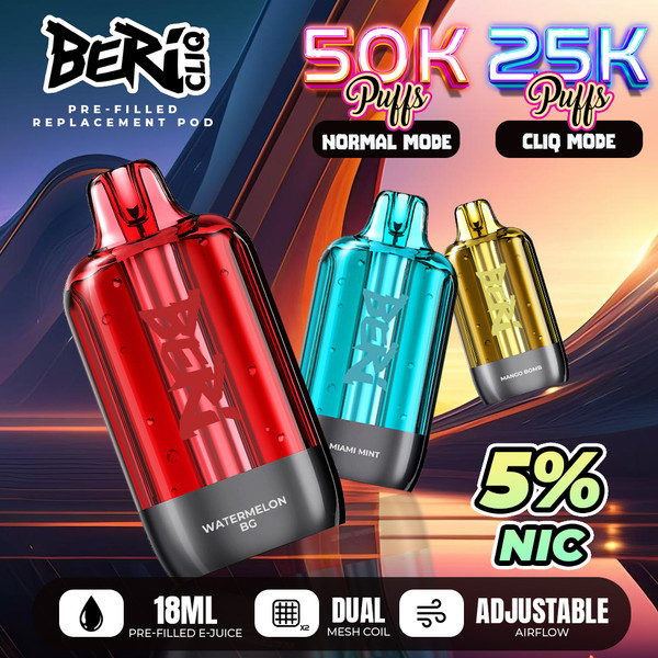 Beri Cliq 50K Pre-filled Replacement Pod (Pack of 1)