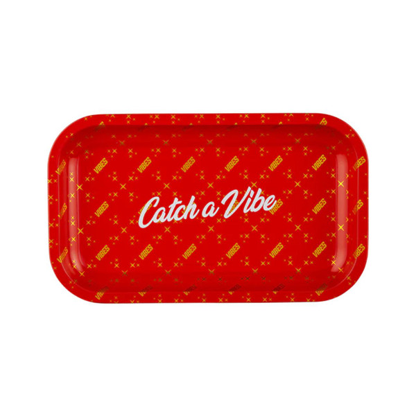 Vibes Catch A Vibe Rolling Tray Small Red Gold