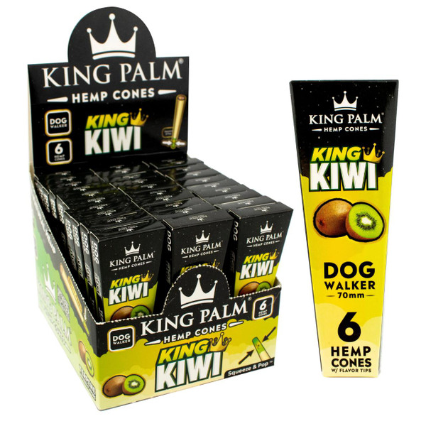 KING PALM HEMP CONES -30PK- 3COUNT KING KIWI