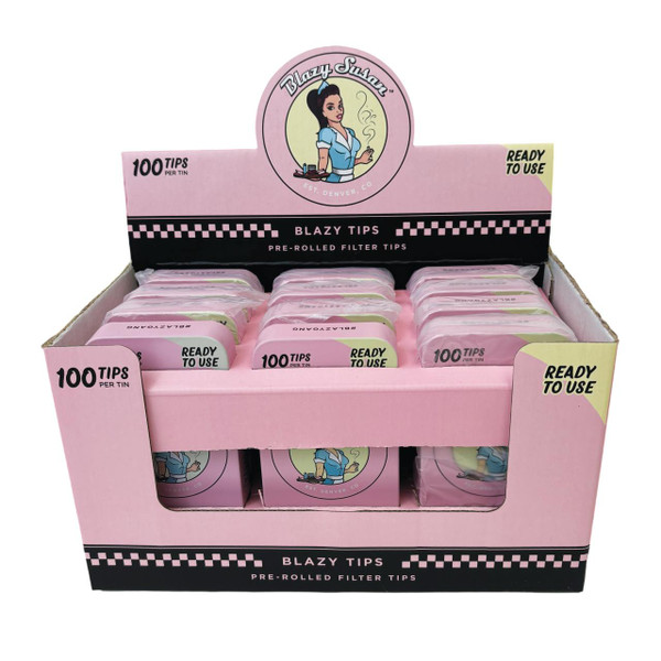 BLAZY SUSAN TIPS IN TIN PINK - 12PK - 100CT