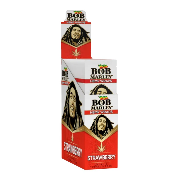 BOB MARLEY HEMP WRAPS -25CT STRAWBERRY