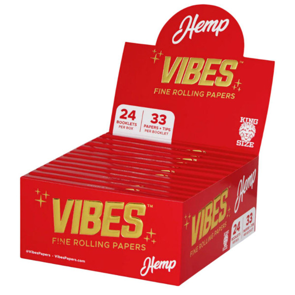 VIBES PAPERS 24PK KING SIZE SLIM FILTERS HEMP