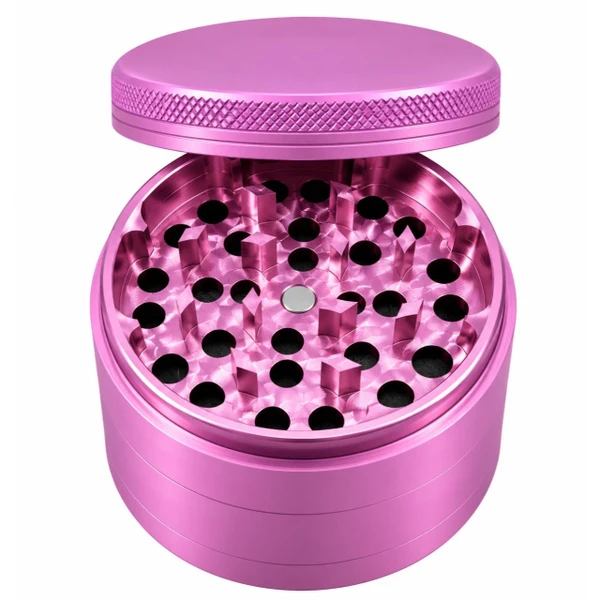 Human Grade 4 Piece Aluminum W Rubber Grinder Pink