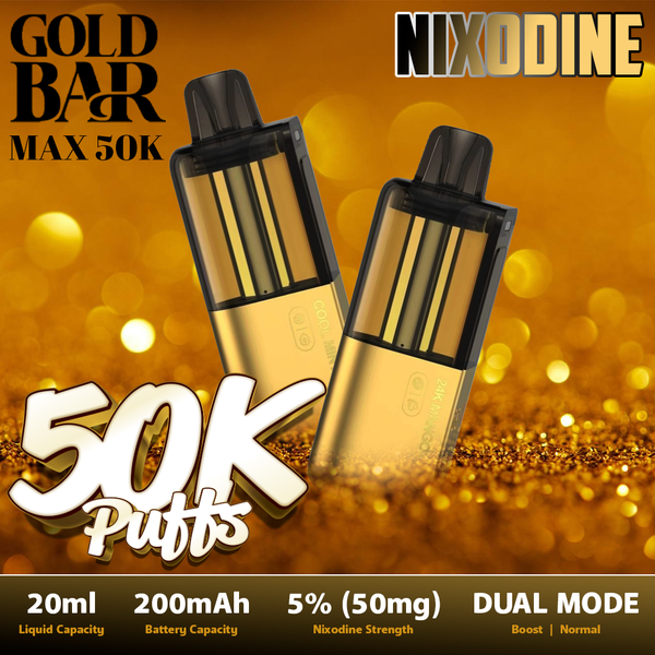Gold Bar Max Nixodine Pre-filled Replacement Pod (50000 Puffs)