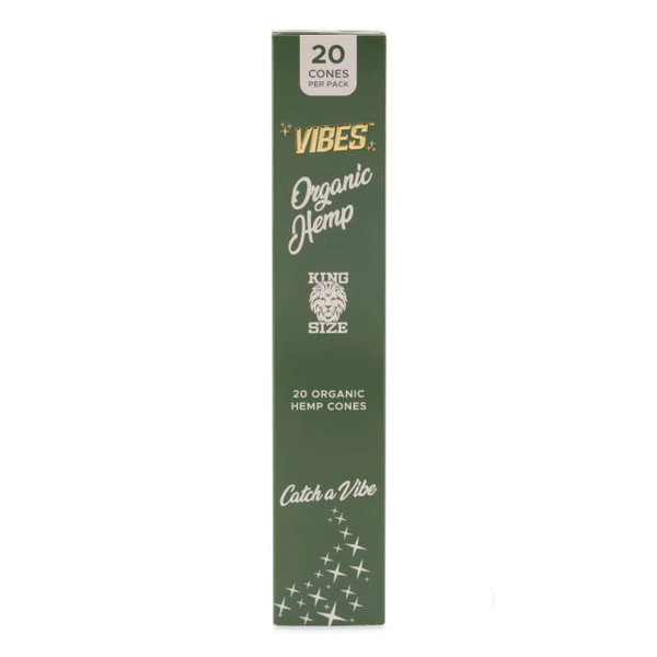 VIBES KING SIZE CONES 1PK-20CT ORGANIC HEMP