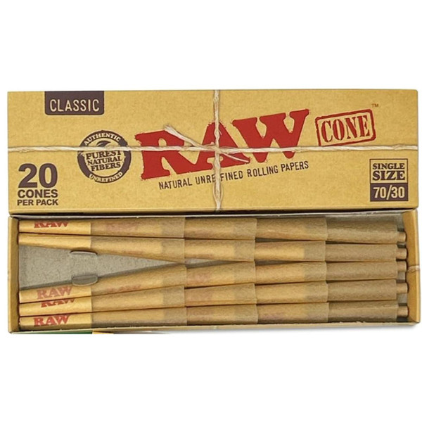 Raw 70/30 Single Size Cones 1PK-20CT Classic