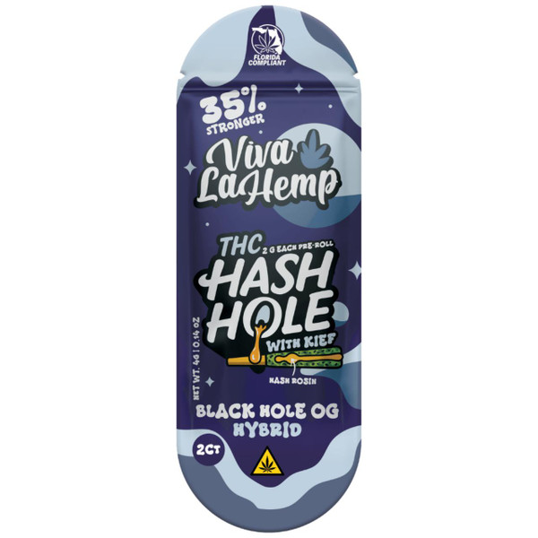 Viva La Hemp Kief Hash Hole PreRolls 2G 1PK-2CT Black Hole Hybrid