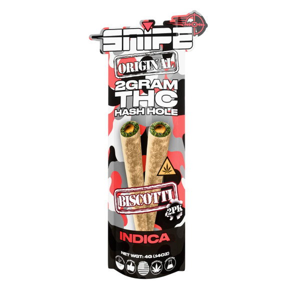 Snipe THCP Hasholes Prerolls 2G - 2CT Biscotti Indica