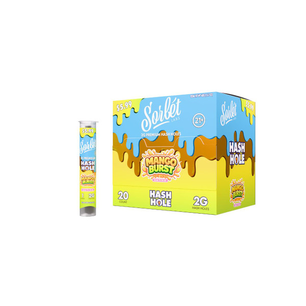 Sorbet Labs HashHole Prerolls 2G-1CT Mango Burst Sativa