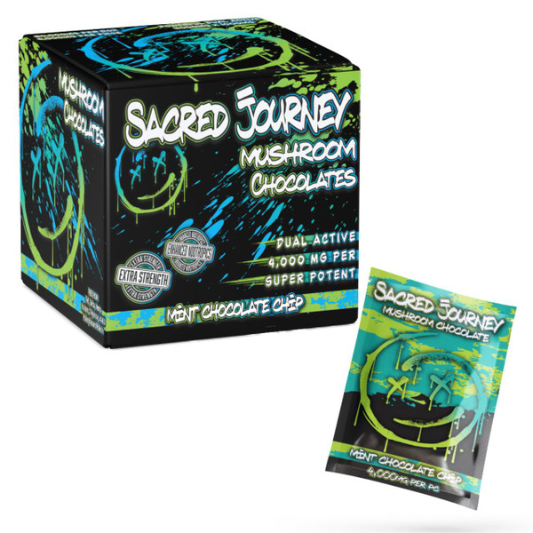 Sacred Journey Mushroom Chocolate 80000MG 1PK-20CT Mint Chocolate Chip
