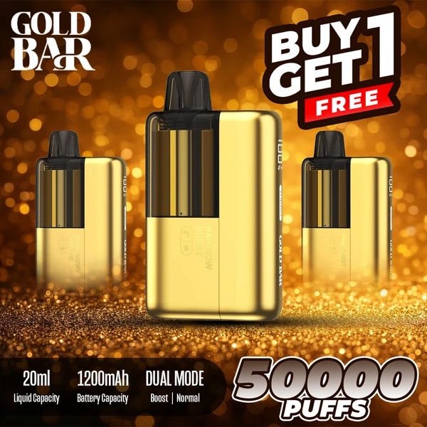 Gold Bar Max Disposable Kit (50000 Puffs) - Buy 1 Get 1 Free