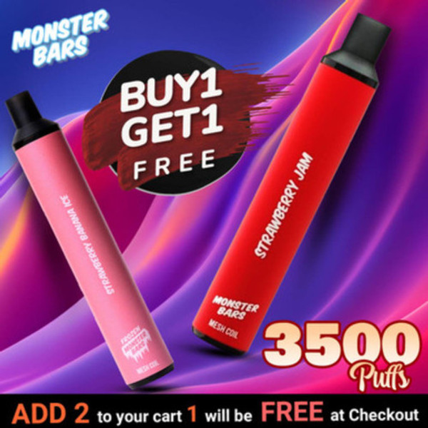 Monster Bar XL Synthetic Disposable Vape (3500 Puffs) - Buy 1 Get 1 Free