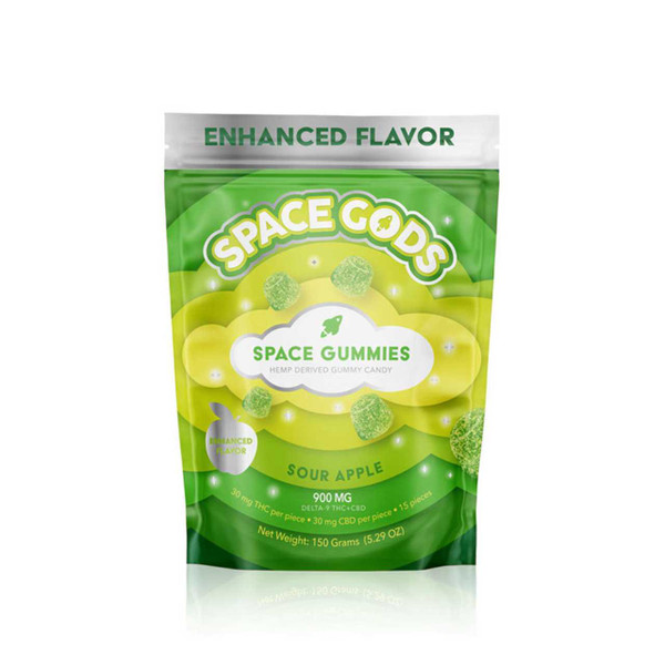 Space Gods Delta-9 THCCBD Space Gummies – 900MG Sour Apple