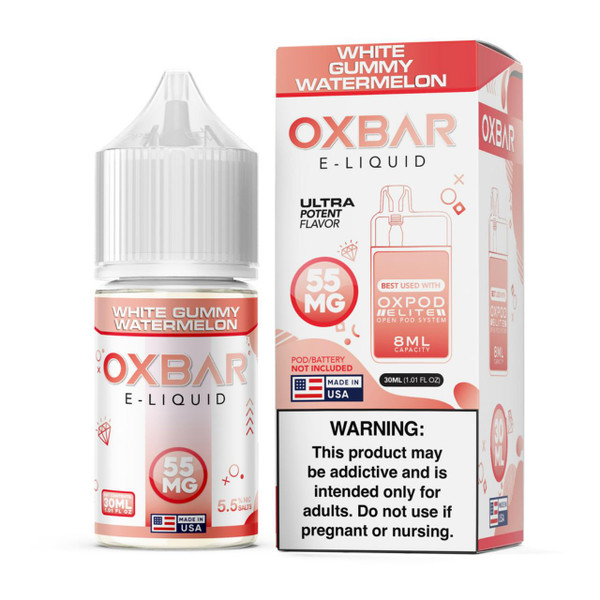 Pod x Oxbar Juice Salt White Gummy Watermelon Tobacco Free Nicotine E-Juice 30ml