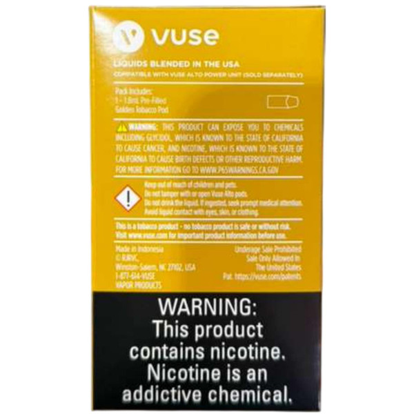Vuse Alto Prefilled Replacement Pod 1.8ML - 1PK Golden Tobacco
