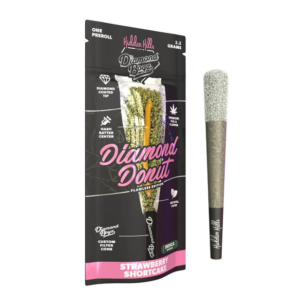 Hidden Hills Club x Diamond Boyz Diamond Donut 2.2G Pre Roll - 1CT Strawberry Shortcake