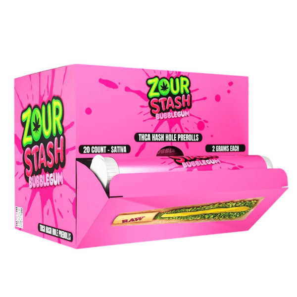 Zour Stash THC-A Hash Hole Prerolls 20CT bubblegum