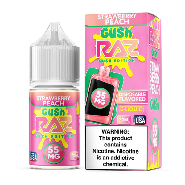 Pod Juice x RAZ Salt Strawberry Peach Gush Tobacco Free Nicotine E-Juice 30ml