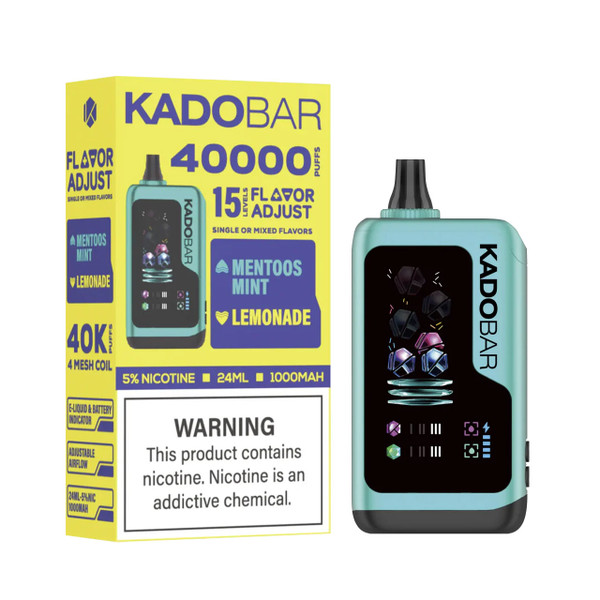 Kado Bar Flavor Adjust 40K Puff Disposable Mentoos Mint Lemonade