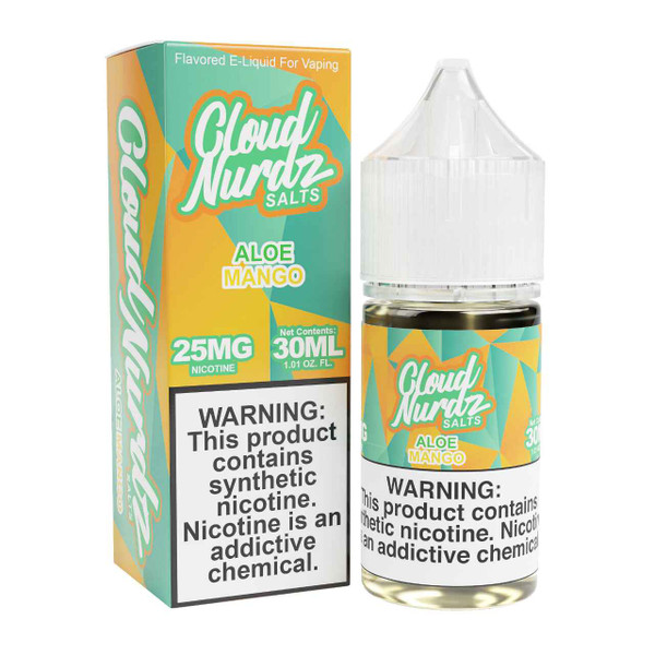 Cloud Nurdz Salts Aloe Mango Synthetic Nicotine 30ml E Juice 25mg