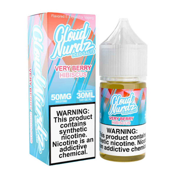 Cloud Nurdz Salts Iced Very Berry Hibiscus Synthetic Nicotine 30ml E-Juice 50mg