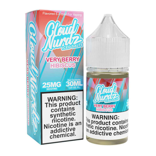 Cloud Nurdz Salts Iced Very Berry Hibiscus Synthetic Nicotine 30ml E-Juice 25mg