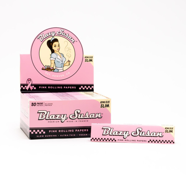 Blazy Susan Pink Rolling Papers 50PK King Size Slim